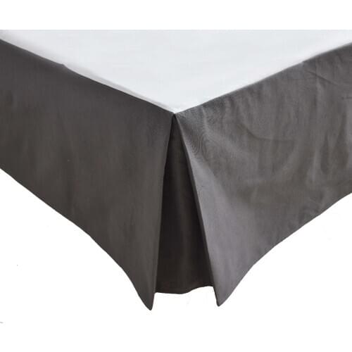 Free shipping Hotel Bed Skirt 5 Colors Thick Poly/Cotton Canvas Bed Skirt for King/Queen Size Bed With 14" Drop Hotel Line