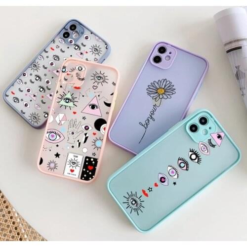 Funny eyes Phone Case for iPhone 12 11 Pro Max Matte transparent case for iPhone XR X XS Max 6s 8 7 Plus SE 2 Cover Fashion Case