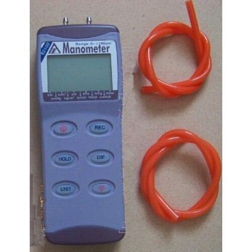 Digital Manometer Differential Air Pressure Meter Gauge Tester 0-100psi