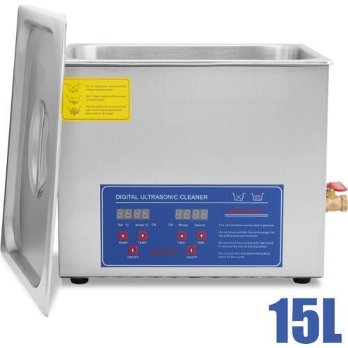 VEOVR 15L Pro Digital Ultrasonic Cleaner Cleaning Jewellery Bath w/ Heater Tank Timer