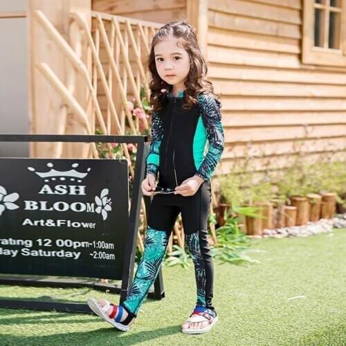 Childrens Swimsuit Kids Girls 2020 Bikini Child Clothes Bathing Suits Long Sleeve Pants Keeping Drying Waterproof Mother Animal