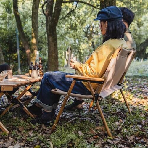 Double folding chair outdoor camping picnic beach chair portable leisure backrest chair