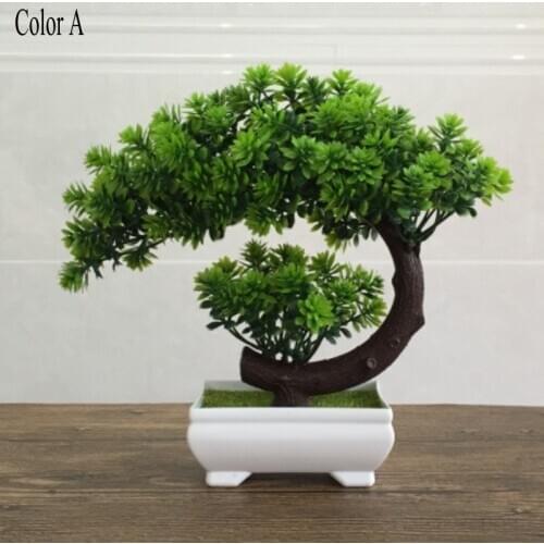 Artificial Plants Bonsai Small Tree Pot Plants Fake Flowers Potted Ornaments For Home Decoration Hotel Garden Decor