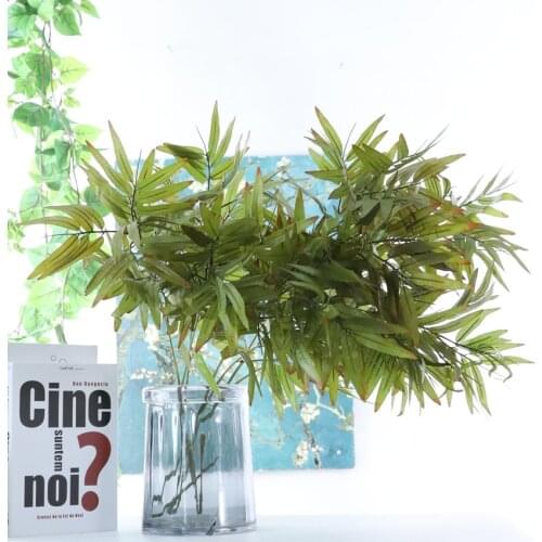 Artificial Green Bamboo Leaves Branch Fake Plants for Wedding Home Office Hotel Floral Decor