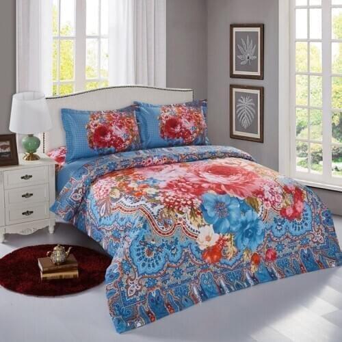 India Boho peony bedding set duvet cover bed sheet pillow cases queen size 4pcs bed linen set