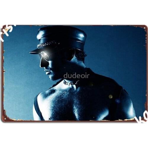 Leather In Blue Poster Metal Plaque Club Party Plates Decoration Living Room Tin Sign Poster