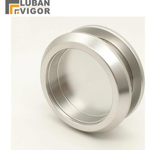 Aluminum alloy glass door round handle,cut out 45mm,Bathroom door ,easy to install,Invisible sliding door handle,Hardware