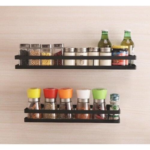 Kitchen Organizer Wall Mount Bracket Holder Wall Storage Shelf For Spice Jar Rack Cabinet Shelves Kitchen Gadgets Supplies MJ