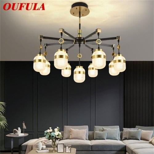 OUFULA Brass Pendant Light Modern Luxury LED Branch Lamp Fixtures For Home Dining Living Room Decoration