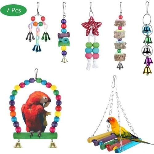 7Set Cross-Border Parrot Toy Bird Supplies Parrot Bite Toy Toy Bird