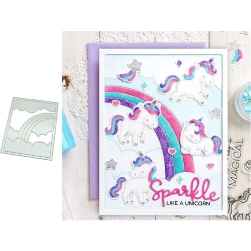 Rainbow Background Metal Cutting Dies for Scrapbooking Handmade Tools Mold Cut Stencil New 2021 DIY Card Make Mould Model Craft