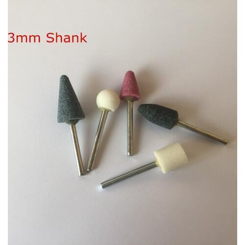 5Pcs/Set Shank 3mm Mounted Stone Grinding Head Abrasive Dremel Rotary Tool Cutting Grinding Head Set For Drill Polishing Machine