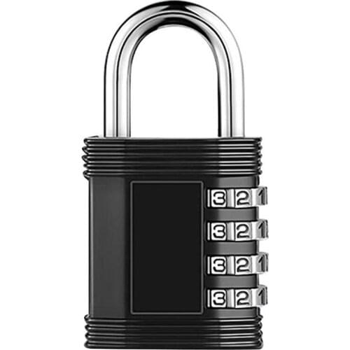 Outdoor Padlock , 4 Digit Code Padlock for Gym Lockers, Toolbox - Resettable and Weatherproof Number Padlock , Black