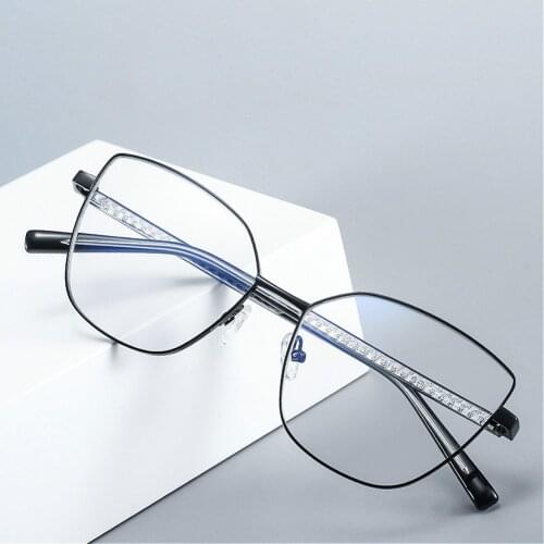 New Anti Blue Light Computer Reading Glasses Vintage Big Frame Cat Eye Metal Frame Reading Eyeglasses Eyewear Womens Sunglasses