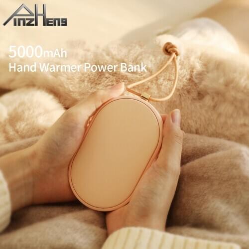 PINZHENG 5000mAh USB Rechargeable Electric Hand Warmer Winter Heating Mini Pocket Power Bank For iPhone Xiaomi Huawei Powerbank