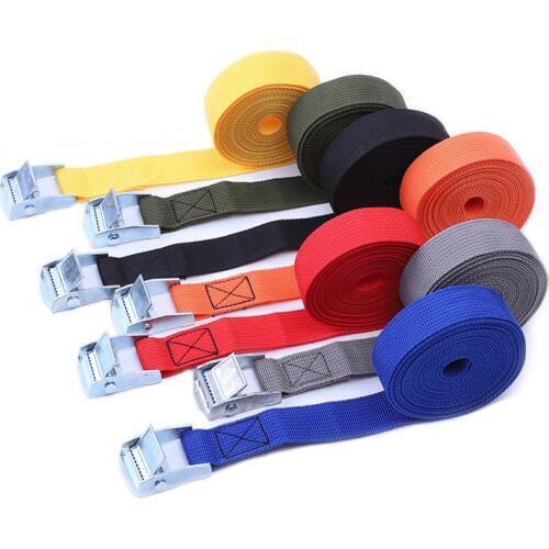 2M Buckle Tie-Down Belt cargo straps for Car motorcycle bike With Metal Buckle Tow Rope Strong Ratchet Belt for Luggage Bag