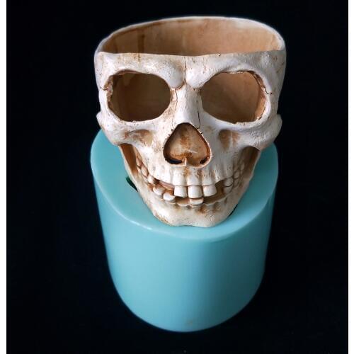 Silicone concrete Skull planter Halloween cement flower pot molds pen holder vase molds