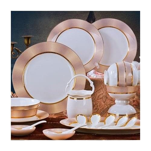 Special offer Korean dishes authentic Jingdezhen China 56pieces high-grade ceramic tableware style style