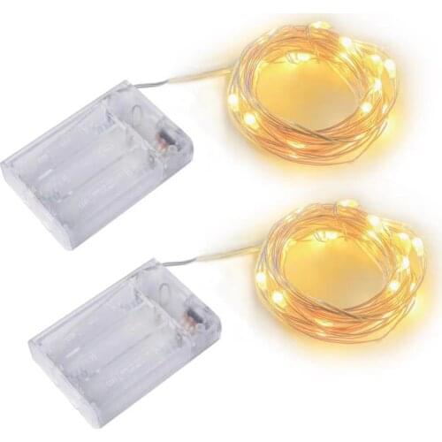 3AA Battery Operated Led String Light Copper Silver Wire Fairy Lights for Holiday Wedding Party Christmas Drops Lamp fairy