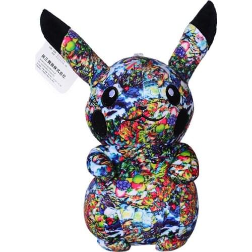 TAKARA TOMY Pokemon Limited Graffiti Pikachu Doll Kawaii Plush Keychain Toy Childrens Gift