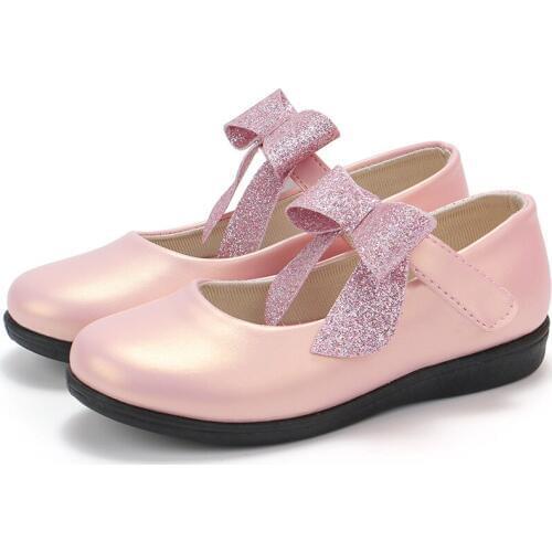 Girls Shoes For Party Wedding Butterfly-Knot Princess Leather Shoes Big Kids 2019 Shoe Child1 2 3 4 5 6 7 8 9 10 11 12 Year Old