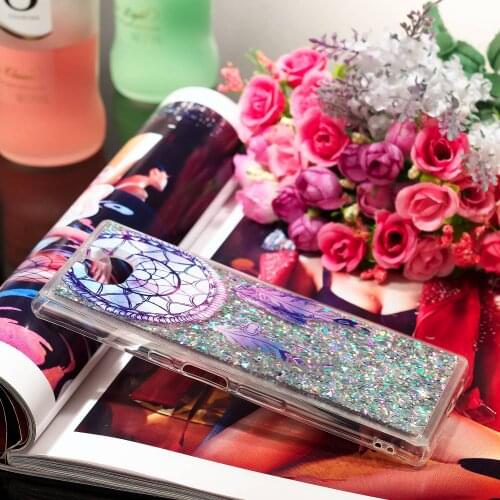 Xperia 10 Plus Case Liquid Glitter Quicksand For Sony Xperia XA3 Ultra Cover Glitter Clear Diamond Floating Sparkle Flowing