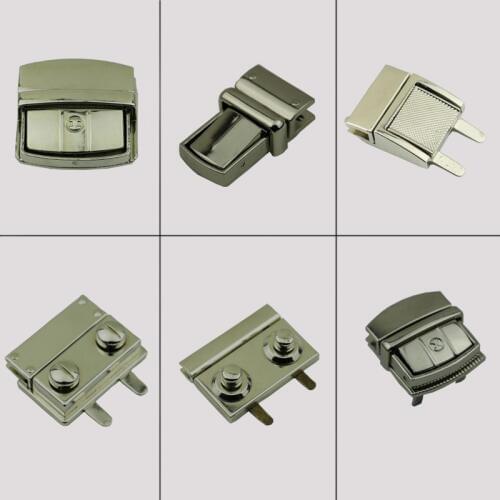 DIY Accessories Purse Snap Clasps Closure lock button accessories square metal mortise lock switch for bag Replacement Handbag