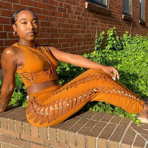 2021 Solid Hollow Out Skirt Women Sexy Summer Dress Low Waist See Through Bandage Side Spilt Robe Unique Outfits Streetwear