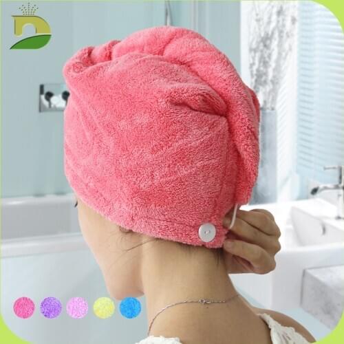 Women Bath Towels for Adults Coral Velvet Hair Towel Bathroom Thickened Head Towel Quick Dry Hair Wrap Towel Cap Bathing Tools