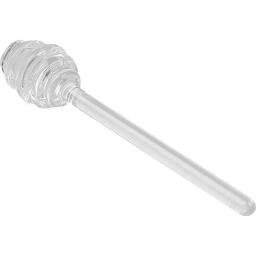 1X Glass Honey Dipper Stick Syrup Dispenser Glass Honey Spoon Stick For Honey Jar Kitchen Accessories NEW