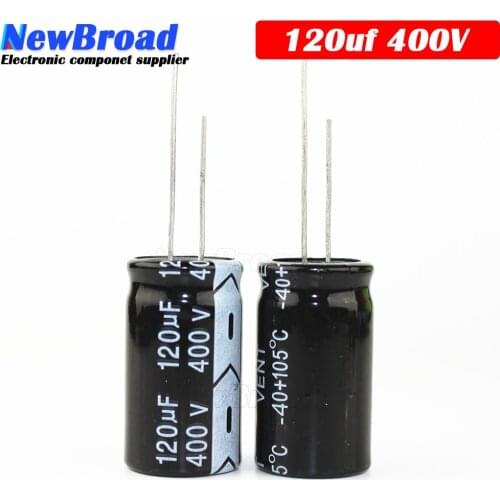 10PCS Original aluminum electrolytic capacitor 120UF 25V 63V 400V plug-in multi specification 120UF 8*16 6*15 18*30MM Black