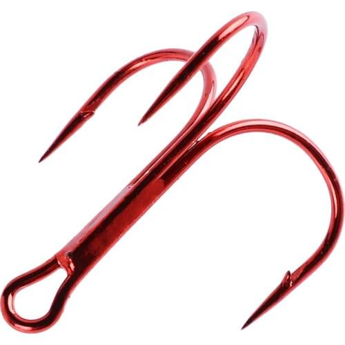 10pcs Treble Fishing Hooks Carbon Steel Barbed Fishhooks Set Triple Hooks Sea Fishing Tackle Accessories For Lures With Box