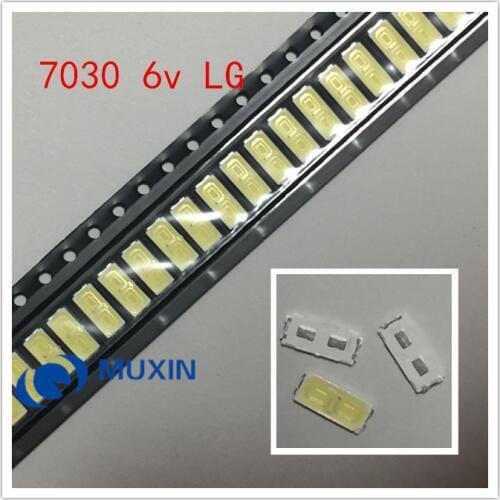 100pcs/Lot LG Innotek LED LED Backlight 1W 7030 6V Cool white TV Application smd 7030 led cold white 100-110lm 7.0*3.0*0.8mm