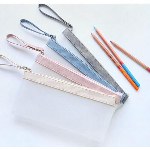 20*10cm Frosted Pen Pencil Bag Waterproof Storage Bag Large Capacity Women Makeup Pouch Cosmetics Case SN3165