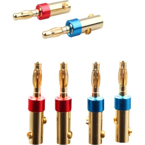 Pure Copper Gold-plated Banana Plug Solder-free Lantern Structure Speaker Cable Audio Plug