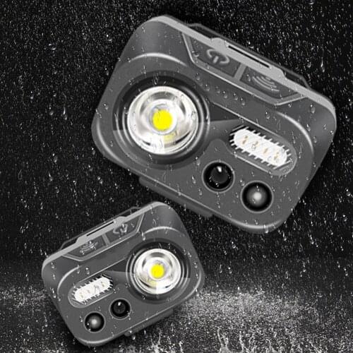 3 Modes LED Headlamp Motion Sense Control Flashlight Torch USB Charging Emergency Light Waterproof Adjusted Camping Lantern