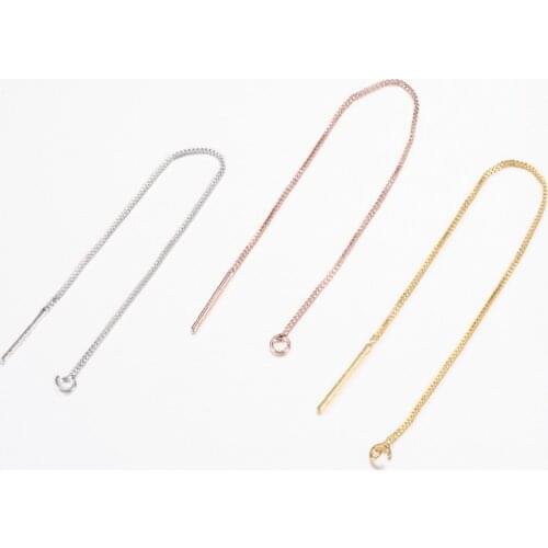 50pairs Brass Stud Earring Findings Ear Threads for Jewelry Making DIY Earring Finding 100x0.6mm Pin: 0.7mm