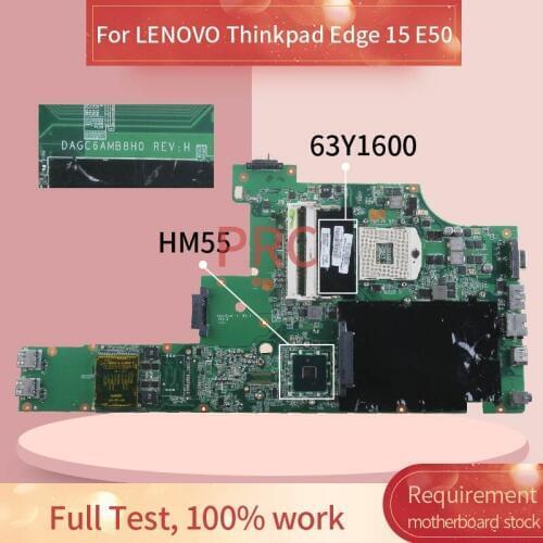 63Y1600 63Y2138 For LENOVO Thinkpad Edge 15 E50 HM55 Notebook Mainboard DAGC6AMB8H0 DAGC6AMB8F0 Laptop motherboard