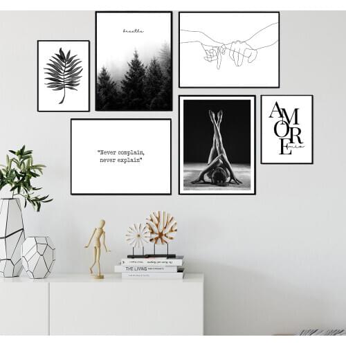 Abstract Art Canvas Fashion Poster Black White Wall Painting Print Nordic Decoration Picture Living Room Scandinavian Home Decor