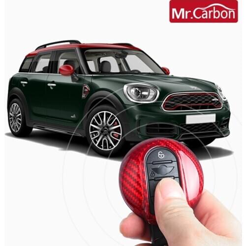 True Carbon Fiber Car Key Case Protection Cover For BMW MINI Cooper F54 F55 F56 F57 F60 Clubman Car Keychain Styling Accessories