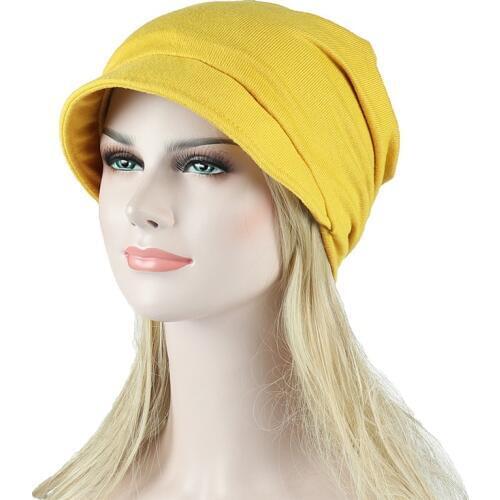 HanXi Beret Cotton Hat Visor for Women Winter Beanie Korean Style Solid Chemo Hat Spring Travel Cap Fishermen Hat Breathable