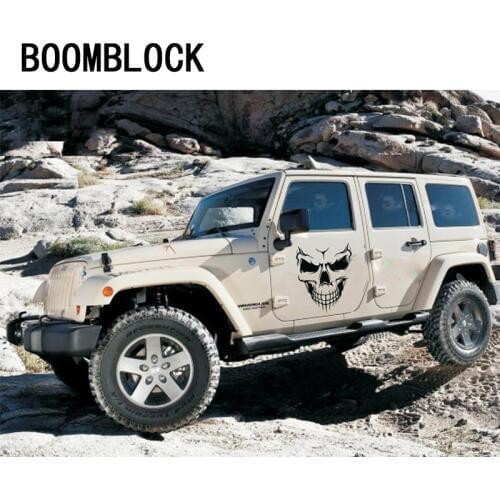 BOOMBLOCK 3 size Car Skull Head Engine Hood Door Window Sticker For Mazda 3 6 cx-5 Alfa Romeo 159 Fiat 500 Renault duster Seat