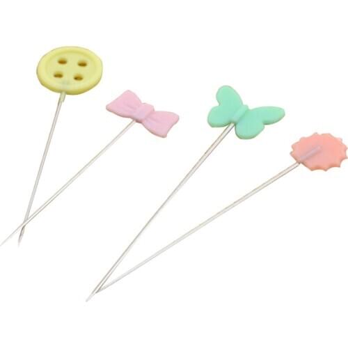 CHEER BOWS 100pcs Sewing Pins With Box Button Bow Tie Sewing Accessories DIY Sewing Patchwork Pins Handmade Art Crafts Materials