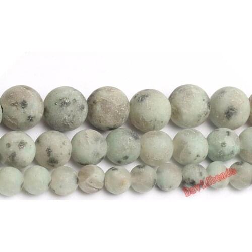 Natural Stone Beads Dull Polish Matte Tianshan Blue Spot Round Beads For Jewelry Making 4 6 8 10 12mm Beaded Bracelet