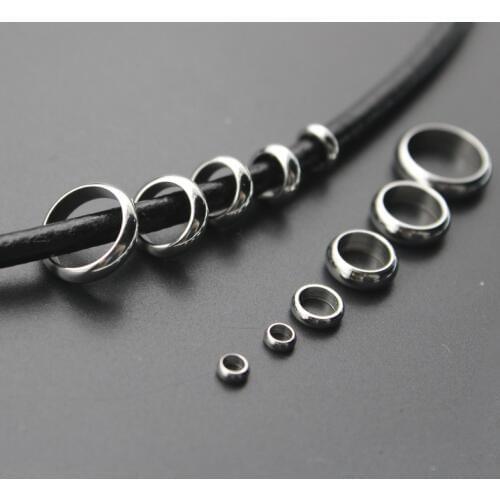 50pcs Hole 2 2.5 3 4 5 6 8 mm Stainless Steel Round Spacer Beads Charm Fit DIY Bracelet Necklace Big Hole Beads Jewelry Making