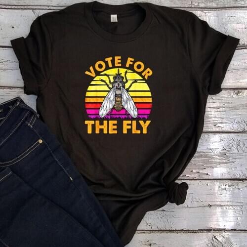 Vote for The Fly Trump 2020 Shirt Print Graphic Tees Women 2020 Aesthetic Clothes Casual Aesthetic Clothing Plus Fashion Top