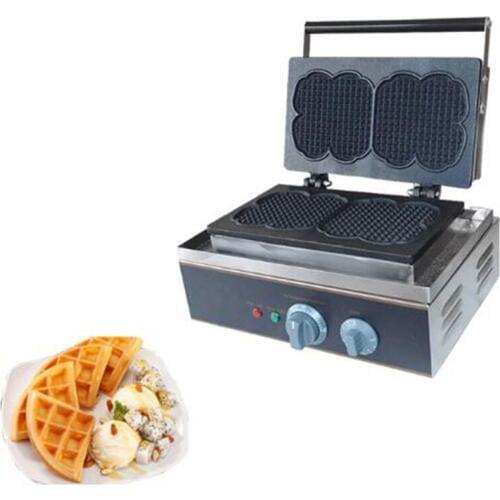 Commercial Breakfast Muffins Maker Machine Flower Design Shape Waffle Baker Electric Belgian Flower Pancake Iron Waffle Machine