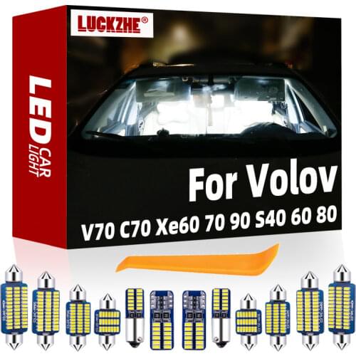 LUCKZHE For Volvo C30 C70 S40 S60 S70 S80 S90 V50 V60 V70 V90 XC60 70 90 Canbus Vehicle LED Interior Map Dome Trunk Light Kit
