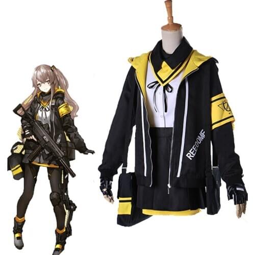 2017 New Game Girls Frontline Ump45 Cosplay Costume Halloween Carnival Battle Unifroms High School Outfit Full Set Custom Made