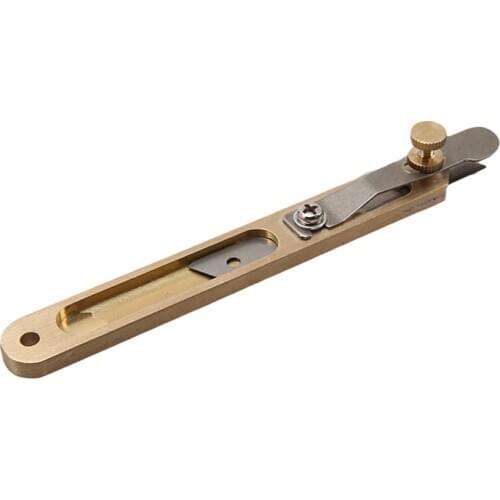 DIY Leather Craft Tools Belt Positioning Divider Incision Cutter Knife Copper Trimming Knife With Blade Leather Cutting Tool